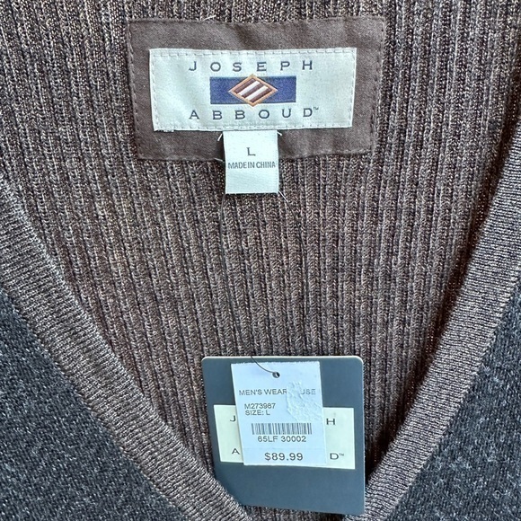 Joseph Abboud Men’s Merino Wool Black & Brown Suit Separates Vest (NWT) - Picture 4 of 7